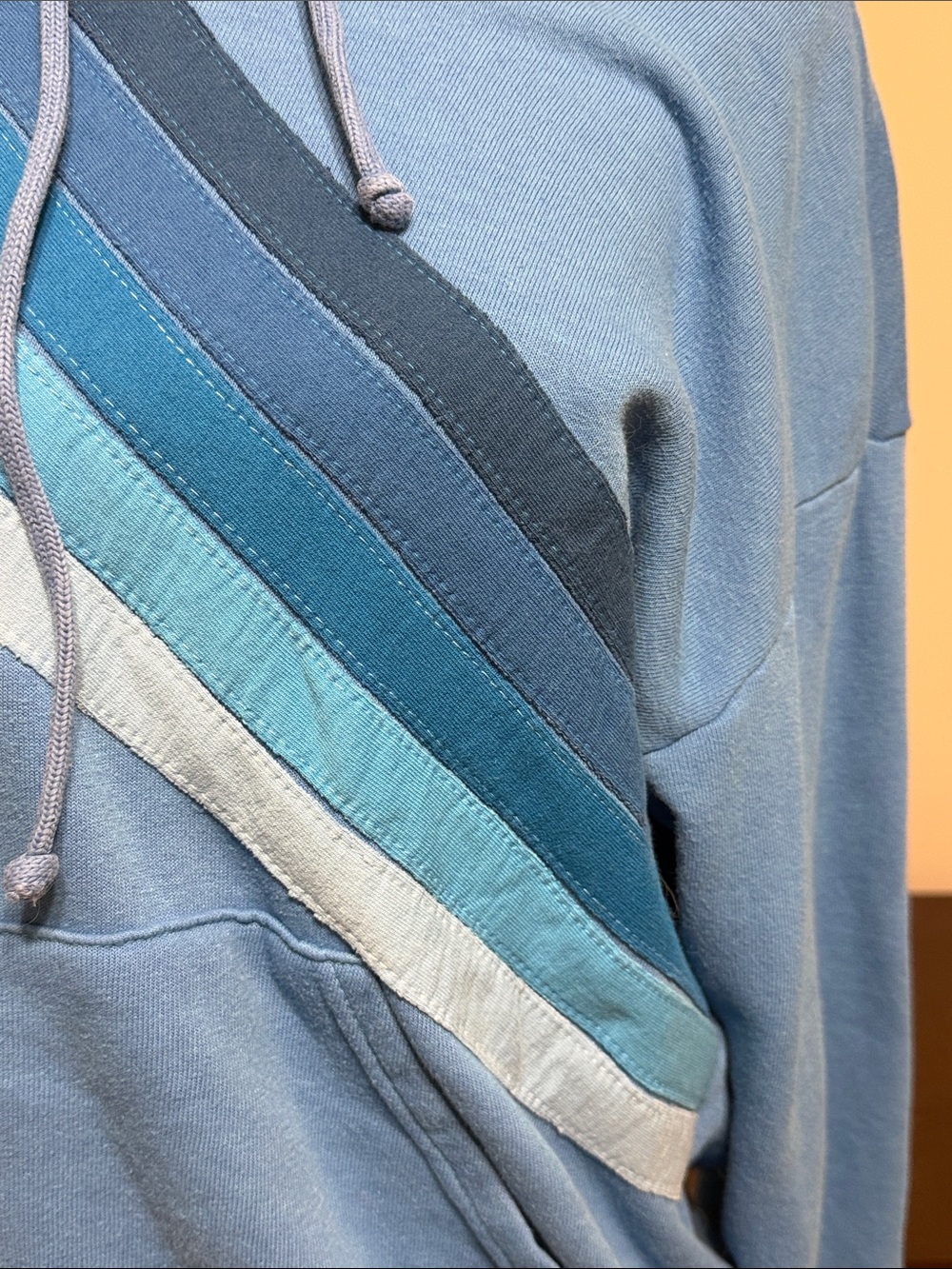 Aviator Nation Cross Striped Blue Rugby Sweatshirt Sweatpants SET - XS - Picture 5 of 11